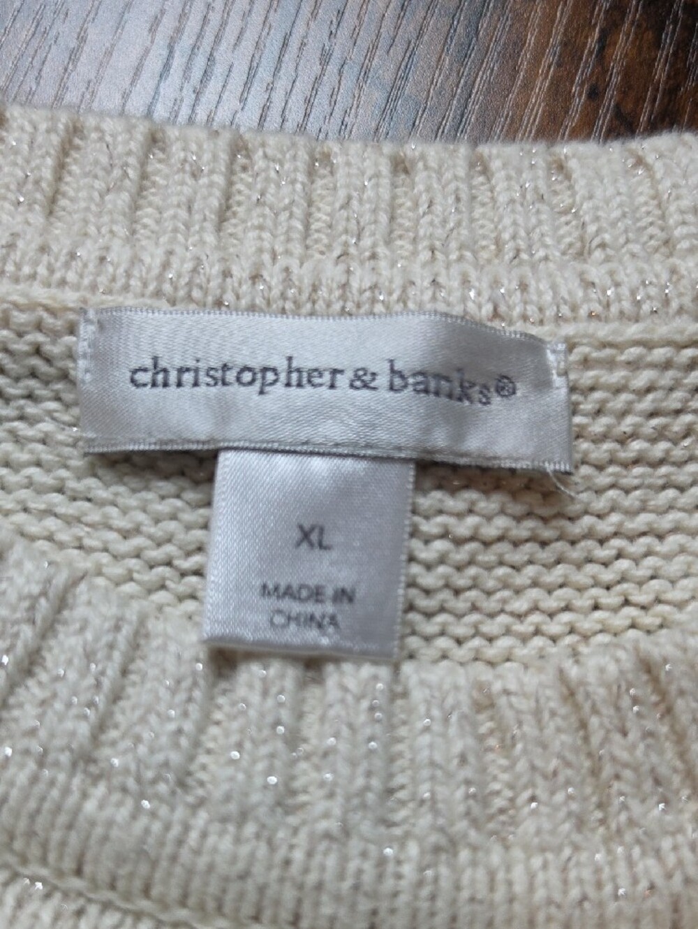 CHRISTOPHER & BANKS | Sparkle Christmas Tree Embellished Holiday Sweater | XL - Picture 3 of 10